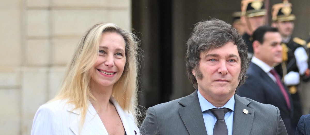 Argentine's President Javier Milei, his sister Karina Milei Argentine's General Secretary of the Presidency during Paris 2024 Olympics opening ceremony Heads of State reception , Paris, France - 26 Jul 2024