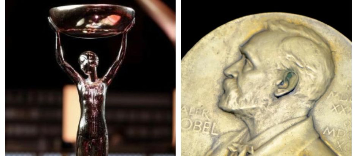 Trofeo del Premio Booker y medalla del Nobel