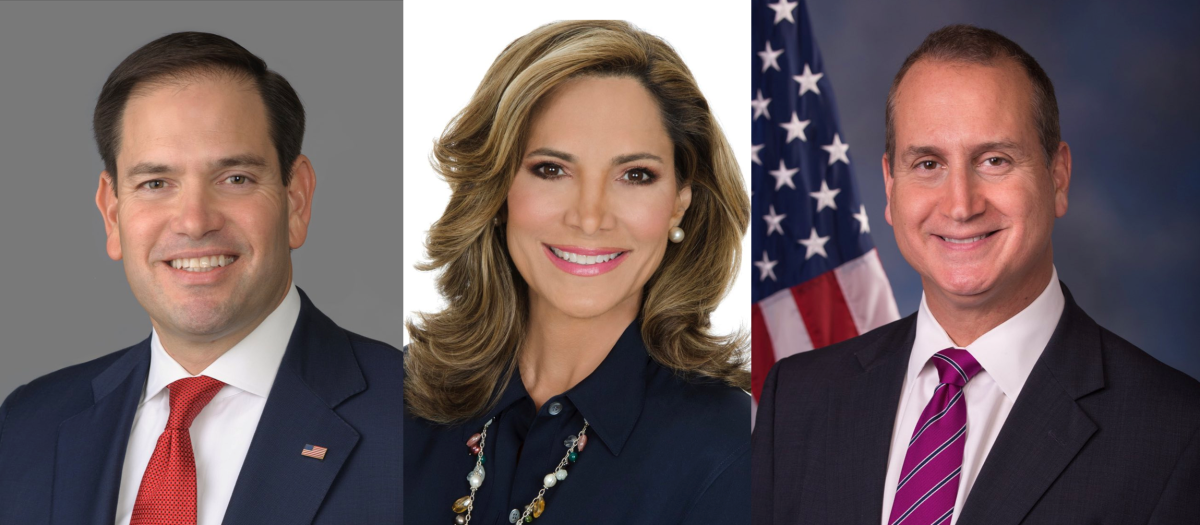 Marco Rubio, senador de EE.UU. y los congresistas por la Florida María Elvira Salazar y Mario Díaz-Balart