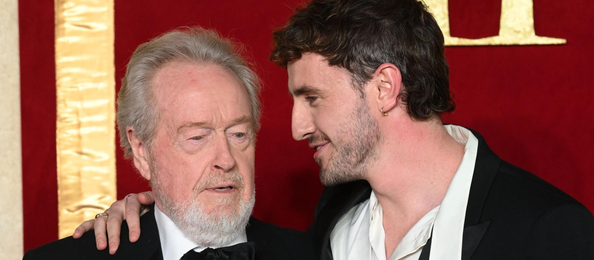 Ridley Scott y Paul Mescal en el premier de Gladiator II en Londres