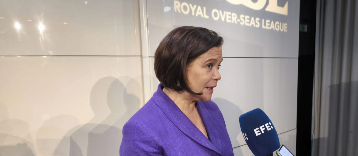 La presidenta del partido nacionalista irlandés Sinn Féin, Mary Lou McDonald