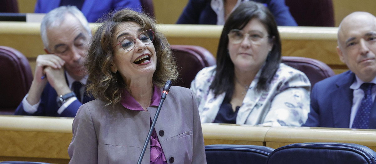 La vicepresidenta María Jesús Montero, este martes en el Senado