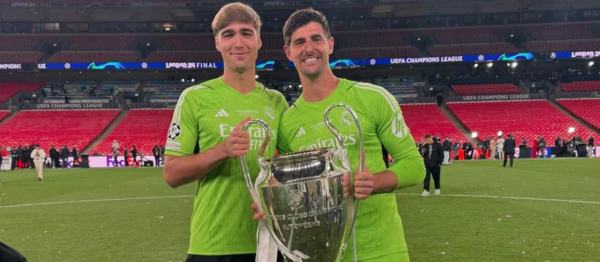 Courtois y Fran González, en Wembley
