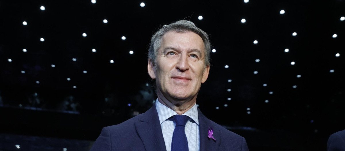 El líder del PP, Alberto Núñez Feijóo, durante el 44 Congreso Confederal de UGT, en el Auditorio del Centro de Convenciones Internacionales de Barcelona, a 25 de noviembre de 2024, en Barcelona, Catalunya (España). En el congreso, que se celebrará del 25 al 27 de noviembre, reunirá a unos 1500 sindicalistas que abordarán la reducción de la jornada laboral, el acceso a la vivienda y el salario mínimo interprofesional (SMI), entre otras

Kike Rincón / Europa Press
25 NOVIEMBRE 2024;UGT;CONGRESO;CONFEDERAL;AUDITORIO;CENTRO;CONVENCIONES;INTERNACIONALES;BARCELONA;JORNADA LABORAL
25/11/2024