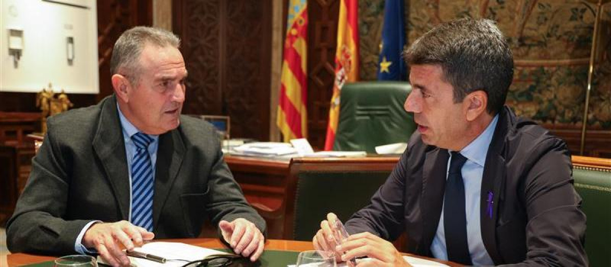 Carlos Mazón y Francisco José Gan Pampols, reunidos en el Palau de la Generalitat
