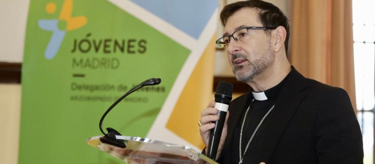 El cardenal José Cobo durante su intervención de esta mañana