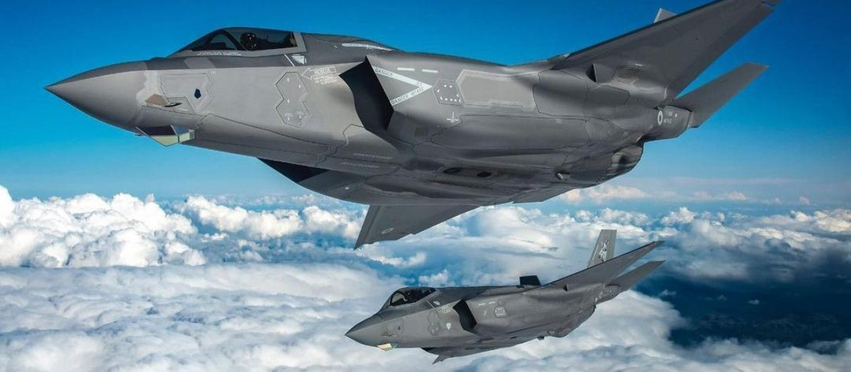 Cazas F-35 en vuelo durante un ejercicio multinacional de la OTAN