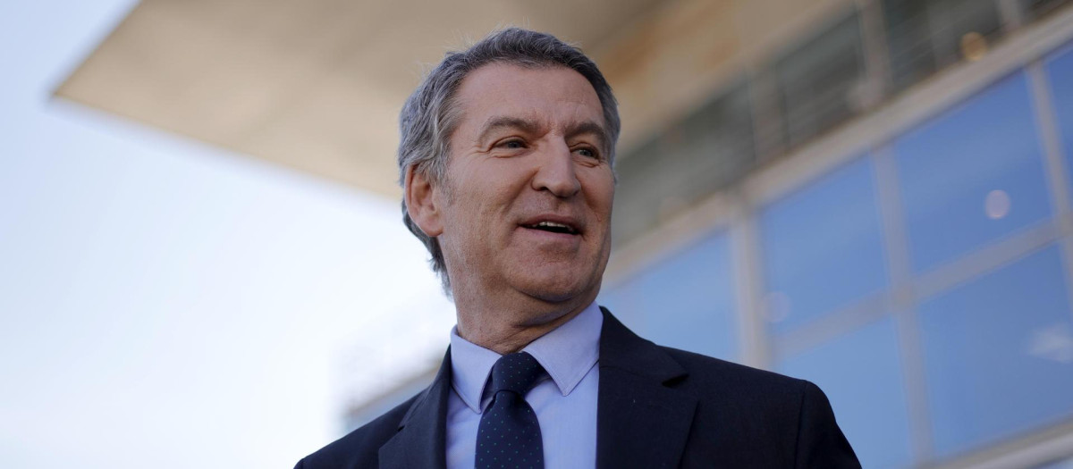 El presidente del Partido Popular, Alberto Núñez Feijóo, en La Coruña