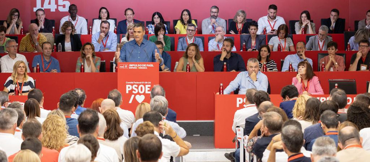 Una reunión del PSOE presidida por Pedro Sánchez