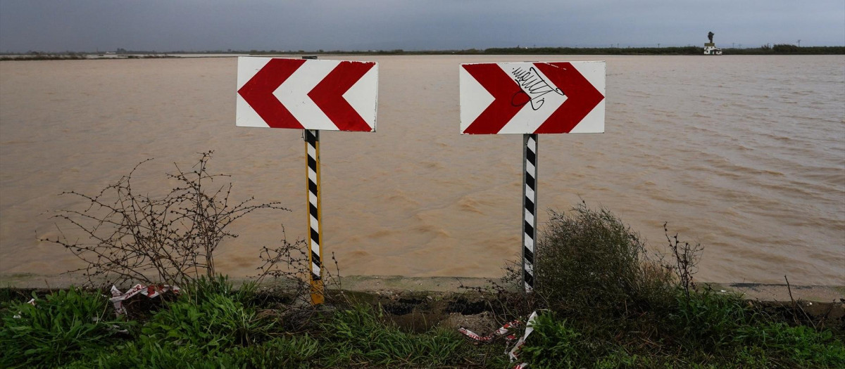 Agua turbia tras las lluvias de la DANA en la Albufera de Valencia