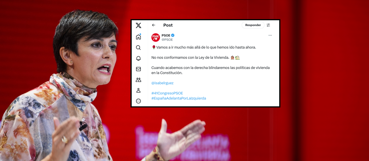 Isabel Rodríguez y el mensaje del PSOE en redes sociales