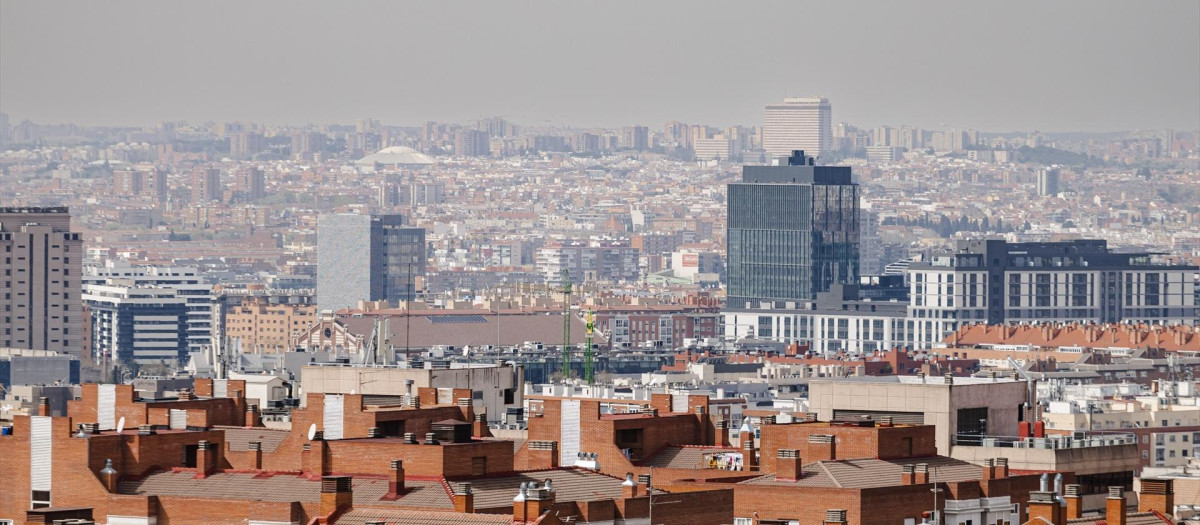 Vista general desde el parque Cerro del Tío Pío, en Madrid.