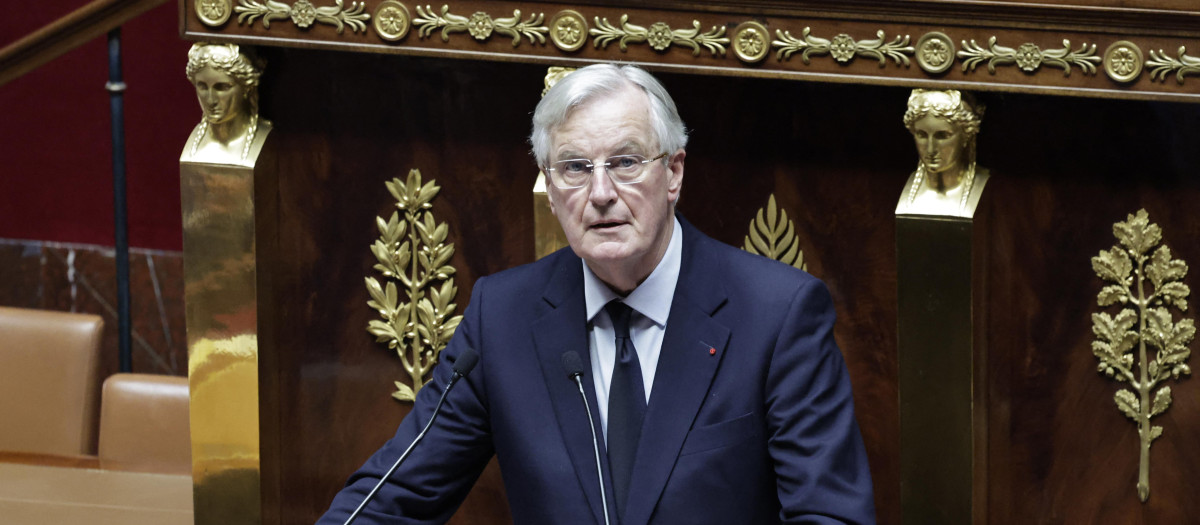 El primer ministro francés, Michel Barnier, en el Parlamento