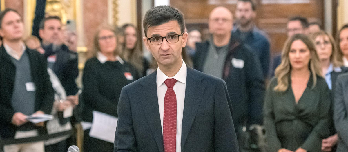 José Pablo López, en la toma de posesión de su cargo como presidente de RTVE