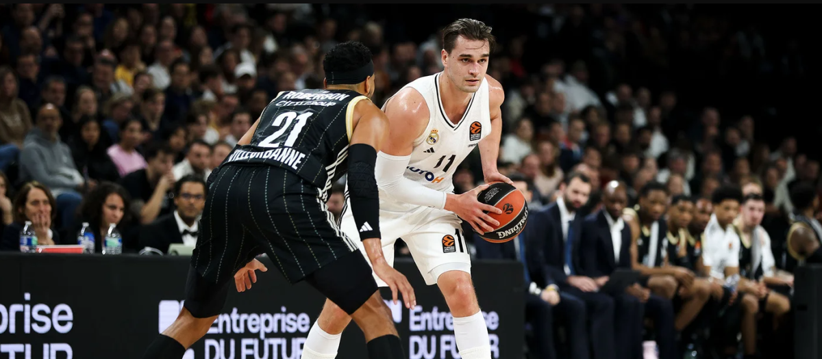 Mario Hezonja, durante el Asvel Lyon - Real Madrid de este martes