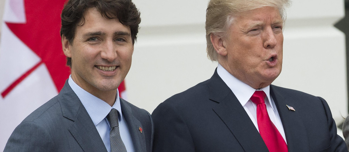 Donald Trump y el primer ministro de Canadá Justin Trudeau