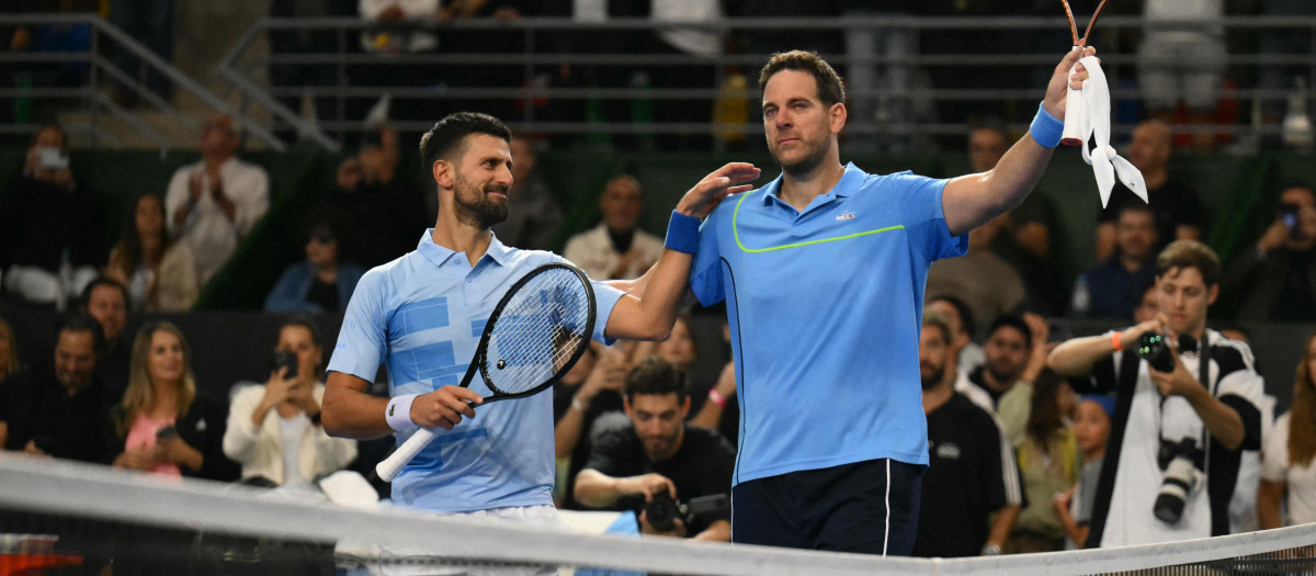 Novak Djokovic acompañó a Del Potro el día de su retirada