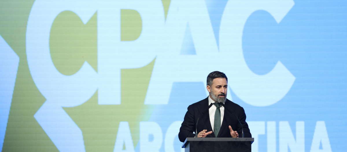 El líder de Vox, Santiago Abascal, en la Conferencia de Acción Política Conservadora