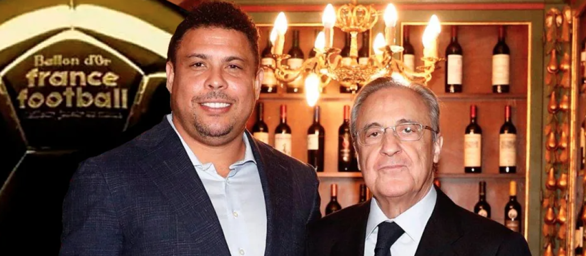 Florentino Pérez, presidente del Real Madrid y Ronaldo Nazario