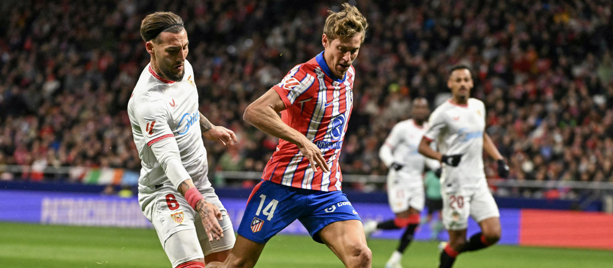 Marcos Llorente, en el partido del Atlético ante el Sevilla