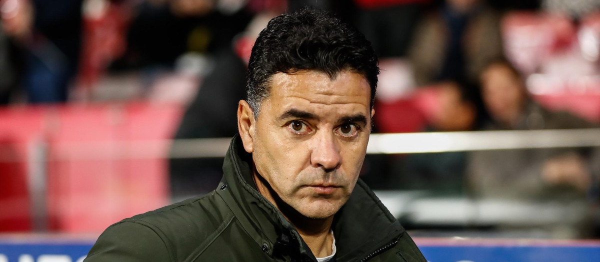 Miguel Ángel Sánchez, 'Míchel', durante un partido del Girona FC