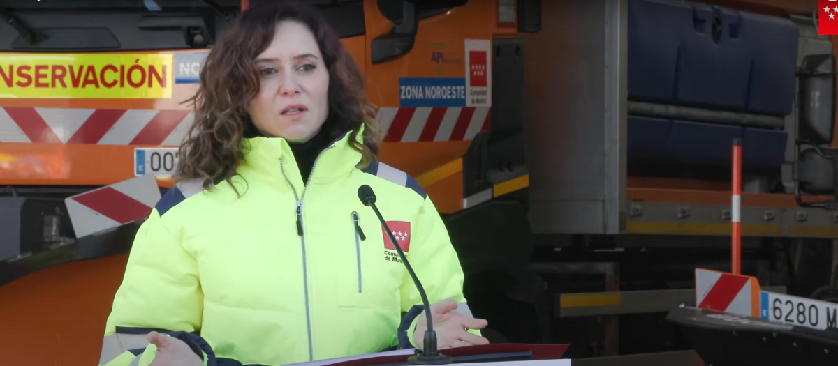 Ayuso en la presentación del Plan de Inclemencias Inversales