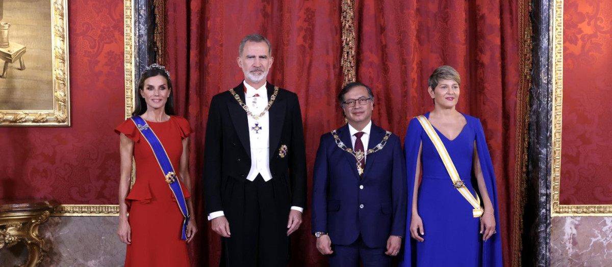 Los Reyes con el presidente de Colombia y la primera dama, en mayo de 2023