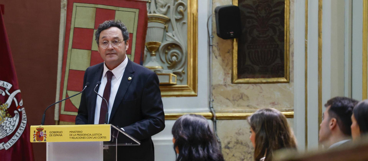 El fiscal general del Estado, Álvaro García Ortiz, en la entrega de despachos a la 62 promoción de la carrera fiscal, presidida por el Rey Felipe VI