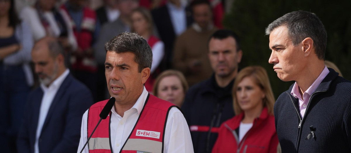 Carlos Mazón y Pedro Sánchez, en su visita al CECOPI el pasado 31 de octubre