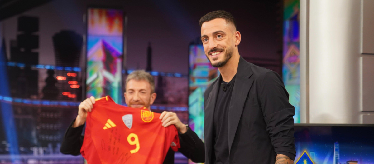 Joselu durante su visita a 'El Hormiguero'