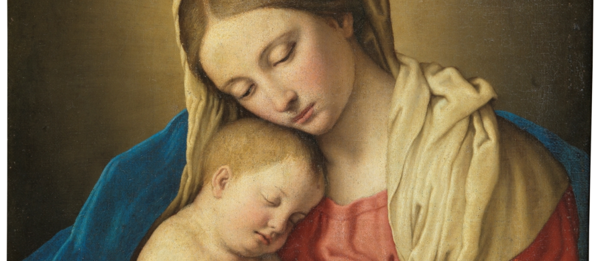 La virgen con el niño dormido, por Giovanni Battista Salvi da Sassoferrato