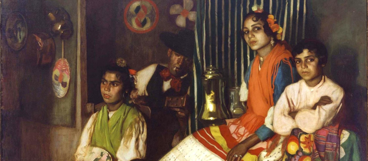 Familia gitana en Sacromonte, obra de José María Rodríguez-Acosta (1908)