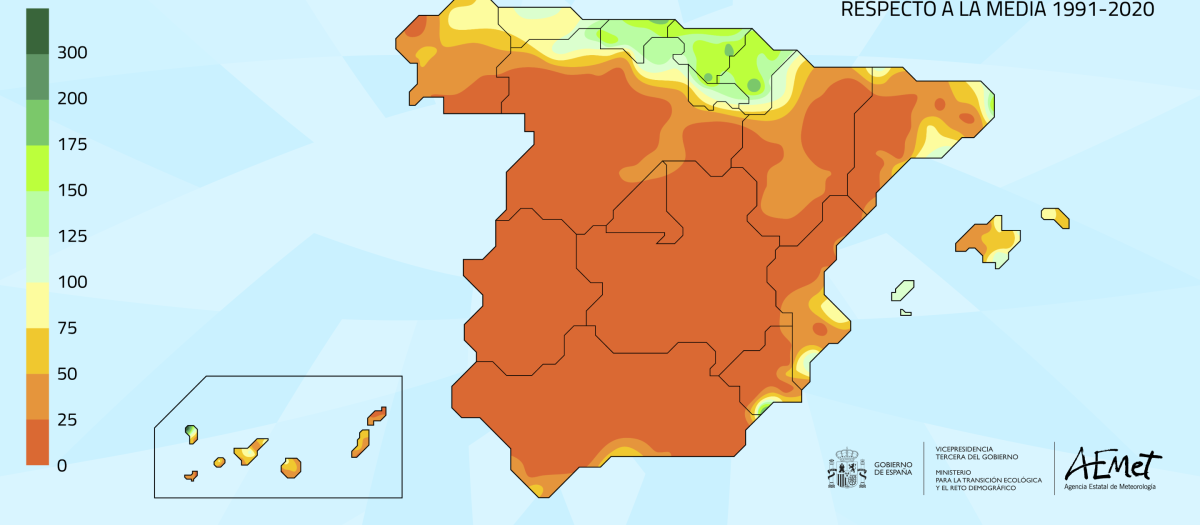 Mapa de precipitación de diciembre