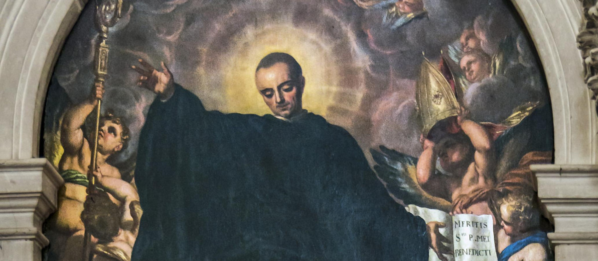 San Mauro abad, en un fresco de la iglesia de santa Giustina de Padua