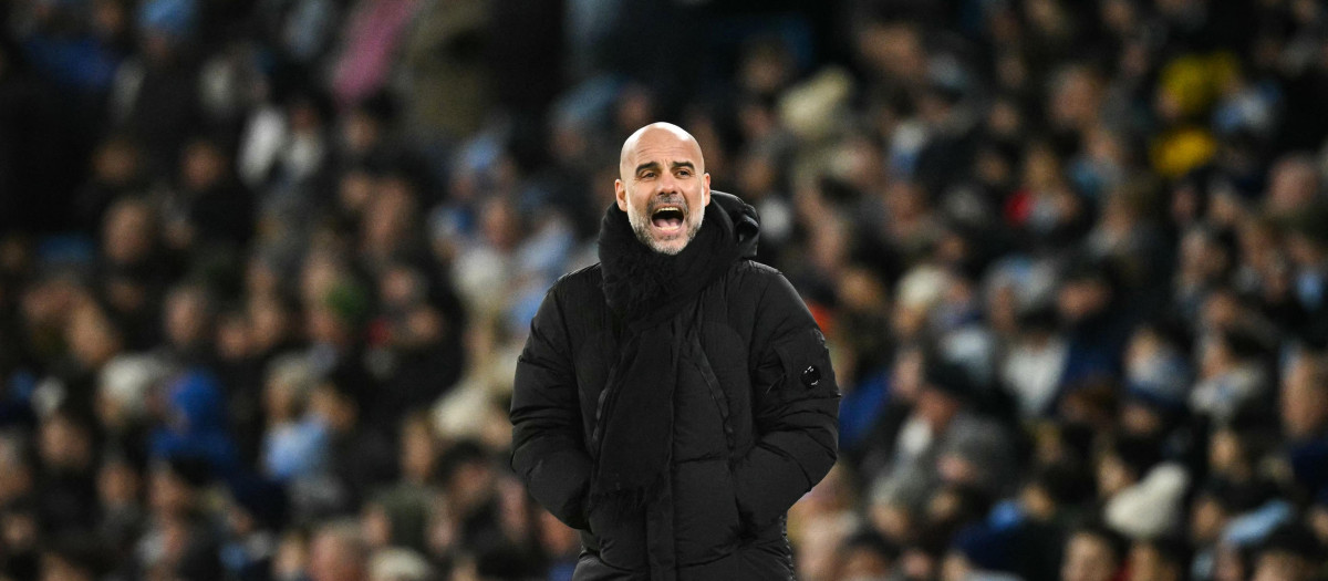 Pep Guardiola, en el partido ante el Salford City