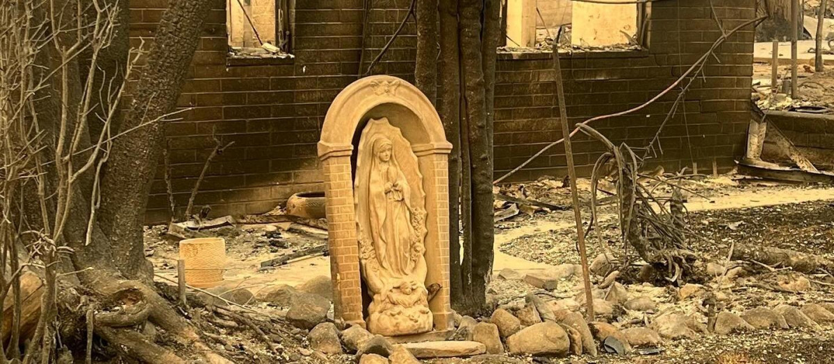 Junto a la imagen de la Virgen de Guadalupe, se encontró intacto también una estatua de san José con el Niño