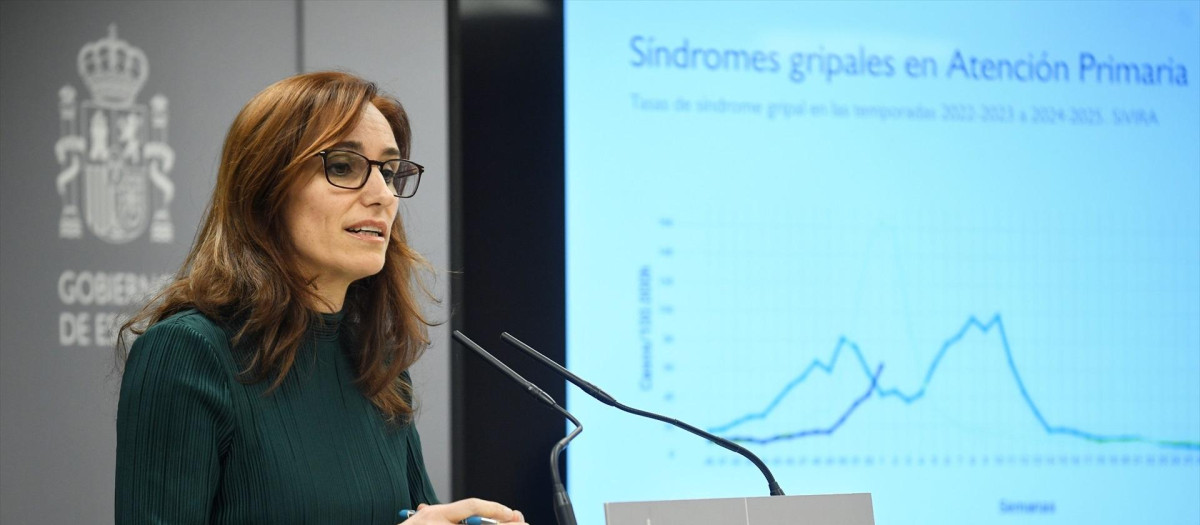 Mónica García, durante una rueda de prensa, a 15 de enero de 2025