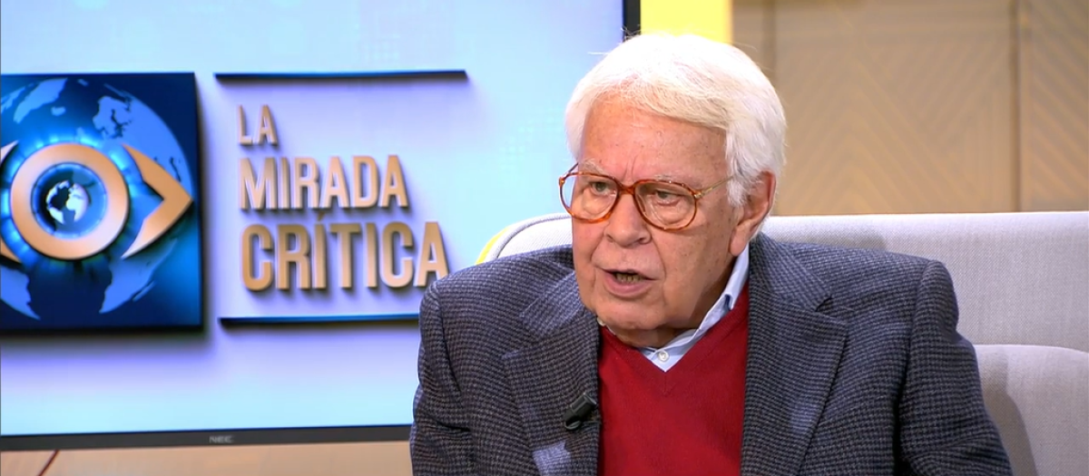 Felipe González, durante la entrevista en Telecinco