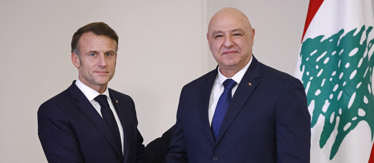 Encuentro entre Emmanuel Macron y el presidente del Líbano, Joseph Aoun