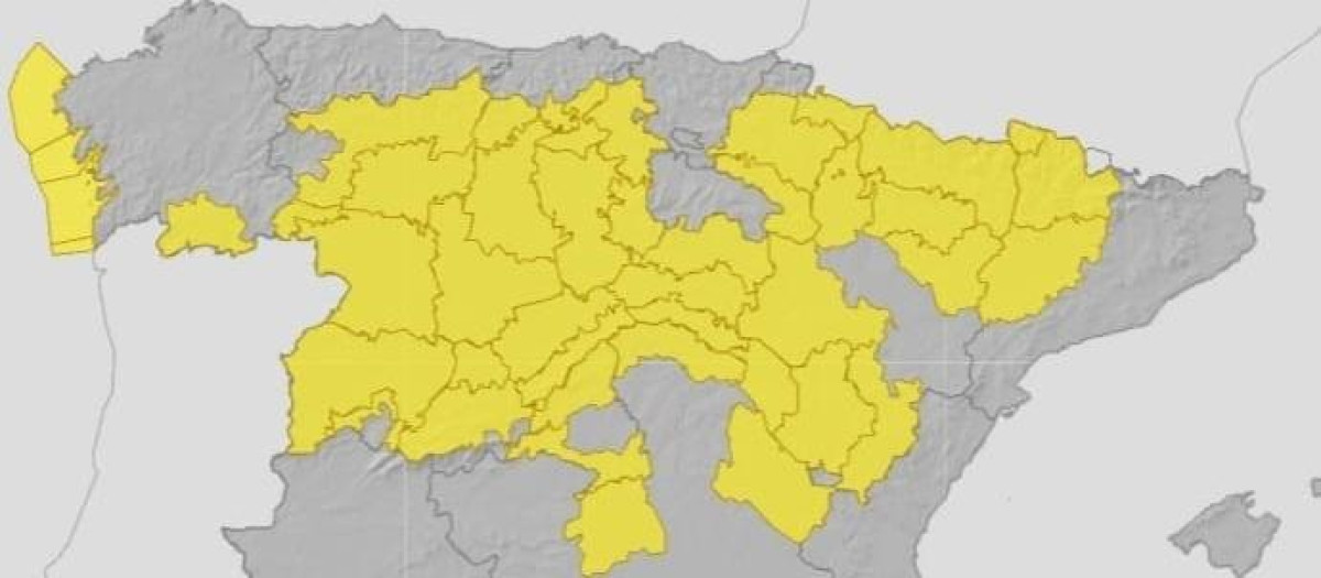 Casi media España en alerta amarilla por nevadas