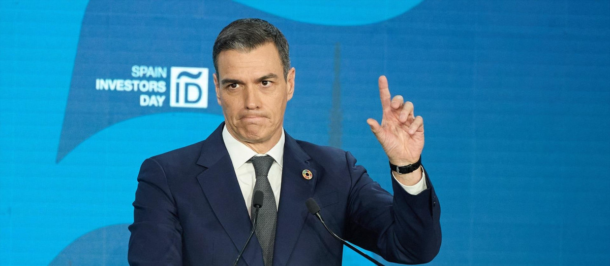 Pedro Sánchez, durante el 'Spain Investors Day'.