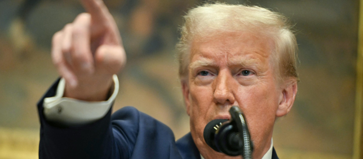 El presidente de Estados Unidos, Donald Trump, en la Sala Roosevelt de la Casa Blanca