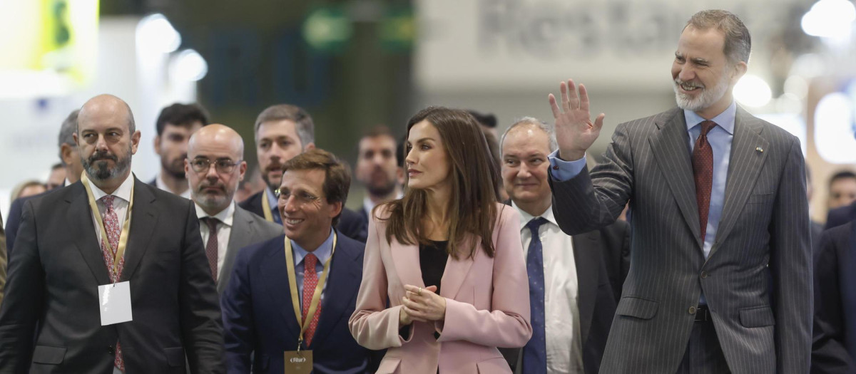 Los Reyes, este miércoles a su llegada a Fitur