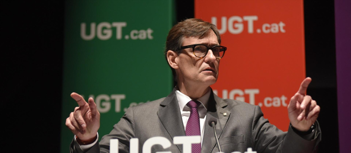 El presidente de la Generalitat, Salvador Illa, en el 17º congreso de UGT de Cataluña