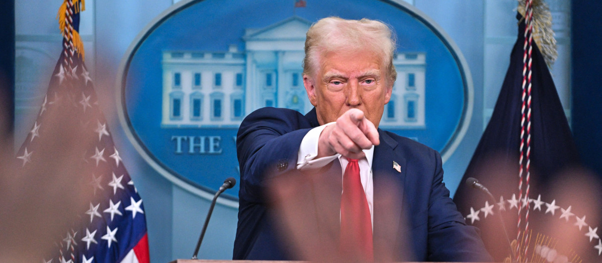 Donald Trump durante su comparecencia