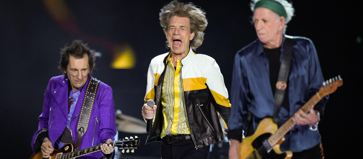 Mick Jagger, Ronnie Wood y Keith Richards en concierto