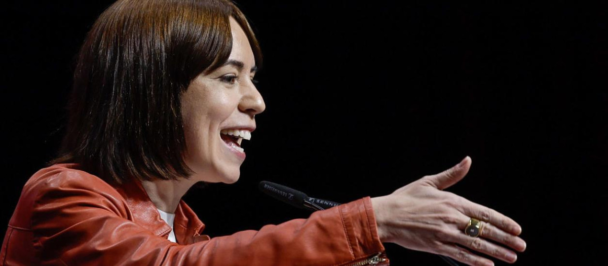 'Diana Morant, interviniendo en el 15º Congreso Nacional del PSPV-PSOE, celebrado en Valencia