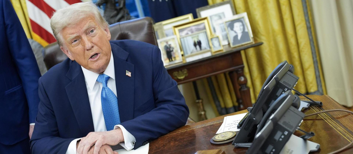 Donald Trump, este viernes en su despacho