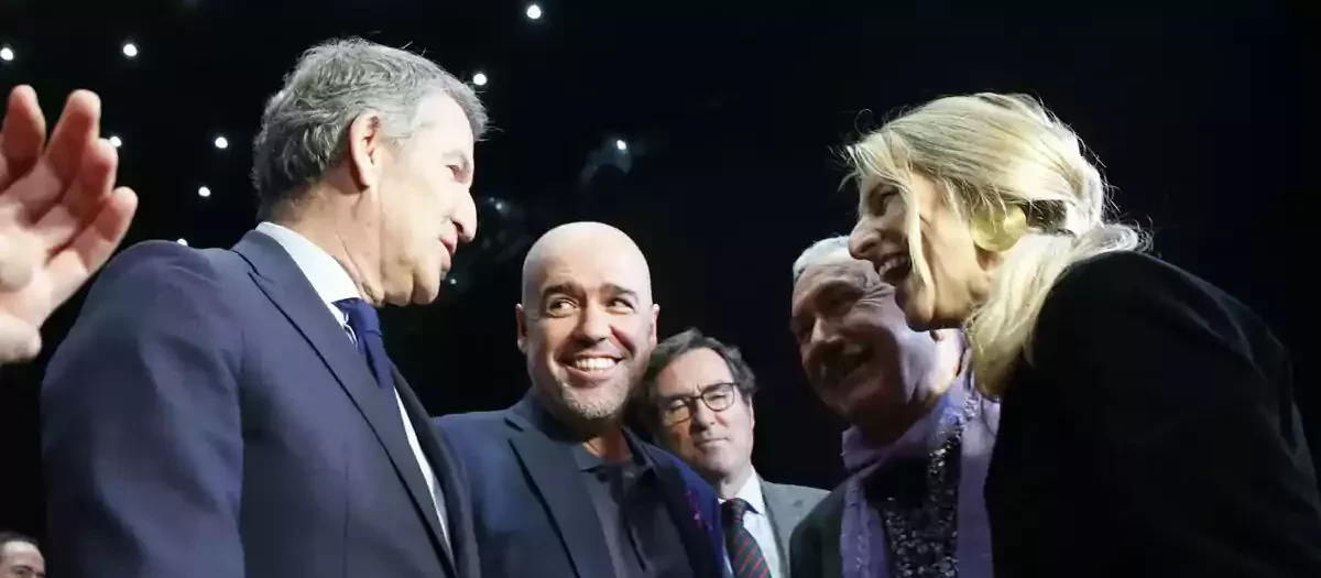 Alberto Núñez Feijóo y Yolanda Díaz, en el último Congreso de UGT