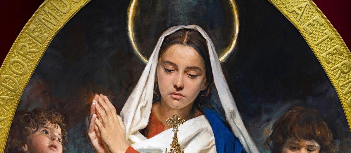 Retrato de la Virgen María en un cuadro del malagueño Raúl Berzosa